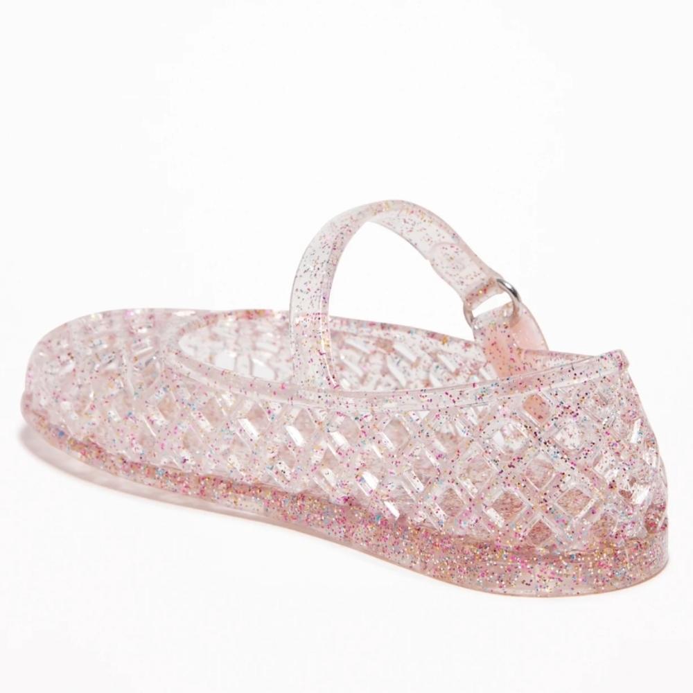 Old Navy Basket-Weave Glitter Jelly Ballet Flats - Picture 2 of 5